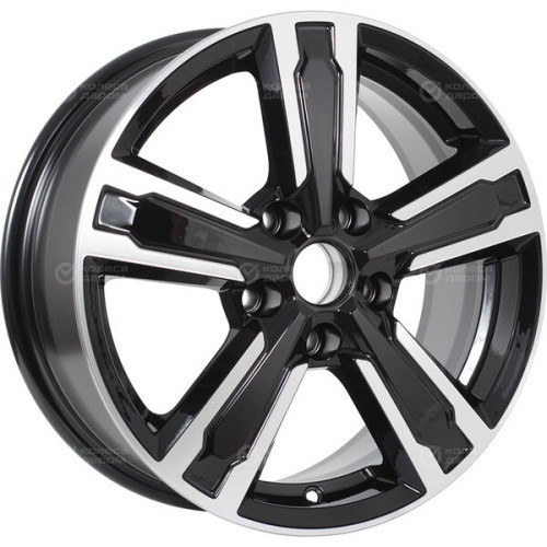 Колесный диск КиК Оклахома 6.5xR16 5x112 ET42 DIA57.1 черный глянцевый с полированными элементами лицевой поверхности