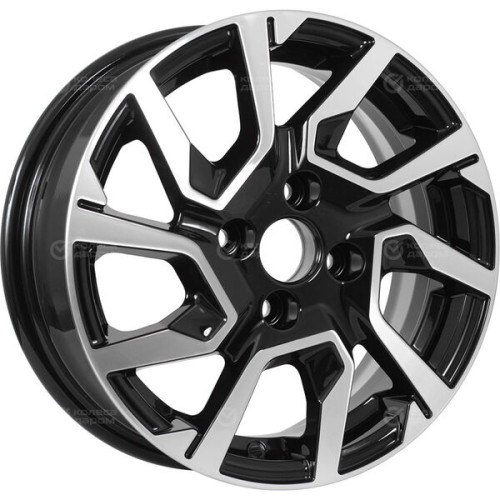Колесный диск KDW KD1420 5.5xR14 4x98 ET35 DIA58.5 (уценка) глянцевый черный с полированной лицевой частью
