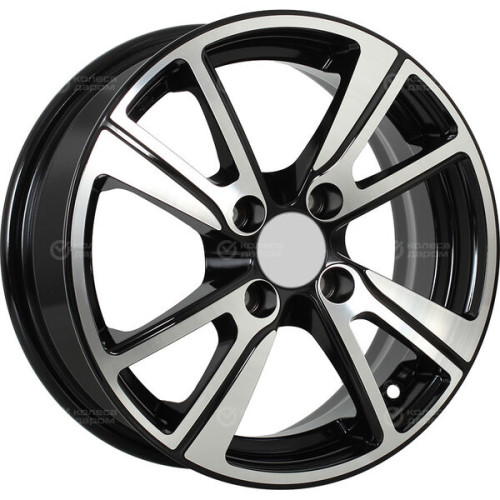 Колесный диск Carwel Бросно 127 5.5xR14 4x108 ET40 DIA63.35 чёрный глянцевый с полированной лицевой поверхностью