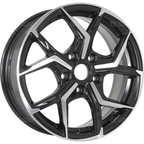 Колесный диск WUP Up120 6.5xR16 5x108 ET46 DIA63.35 черный глянцевый с полированными элементами лицевой поверхности