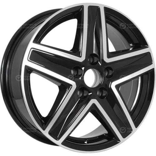 Колесный диск Carwel Витим 237 6.5xR16 5x114.3 ET45 DIA66.1 чёрный глянцевый с полированной лицевой поверхностью