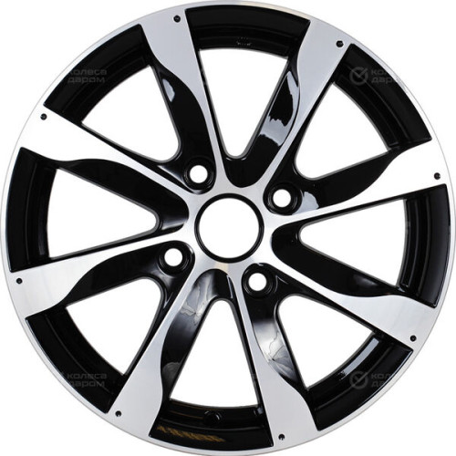 Колесный диск КиК Джемини-оригинал 6xR15 4x100 ET45 DIA54.1 черный глянцевый с полированными элементами лицевой поверхности