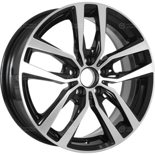 Колесный диск Carwel Негито 214 6xR16 5x112 ET43 DIA57.1 чёрный глянцевый с полированной лицевой частью