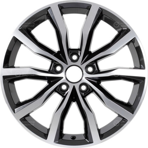 Колесный диск КиК Портер 7.5xR18 5x114.3 ET45 DIA67.1 (уценка) черный глянцевый с полированными элементами лицевой поверхности