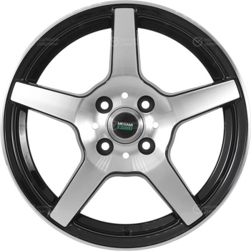 Колесный диск Megami AF-07 6xR15 4x100 ET46 DIA54.1 черный глянцевый с полированной лицевой частью