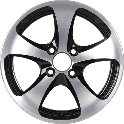 Колесный диск Tech Line 403 5.5xR14 4x98 ET32 DIA58.6 (уценка) глянцевый черный с полированной лицевой частью