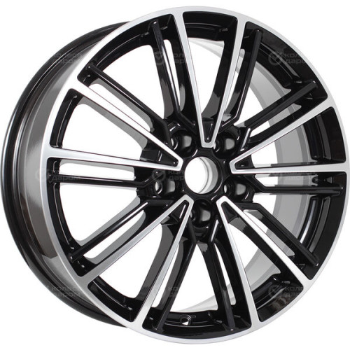 Колесный диск КиК Эрфурт 7xR17 5x100 ET40 DIA67.1 черный глянцевый с полированными элементами лицевой поверхности