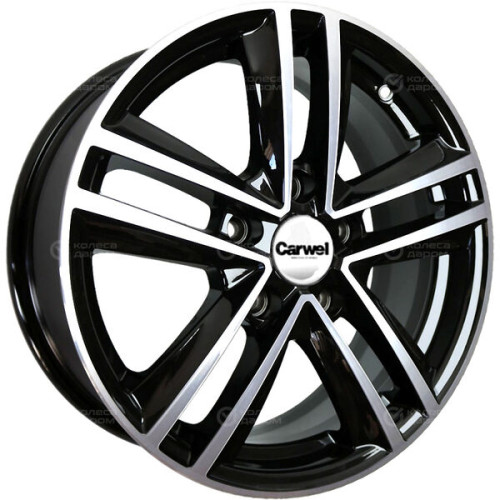 Колесный диск Carwel Неро 133 6.5xR16 5x114.3 ET50 DIA66.1 чёрный глянцевый с полированной лицевой поверхностью