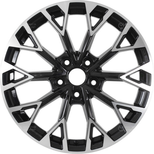 Колесный диск KHOMEN KHW1718 (Chery Tiggo 8) 7xR17 5x108 ET45 DIA60.1 глянцевый черный с полированной лицевой частью