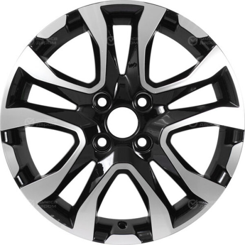 Колесный диск Carwel Тобол 1503 6xR15 4x100 ET45 DIA56.6 чёрный глянцевый с полированной лицевой частью