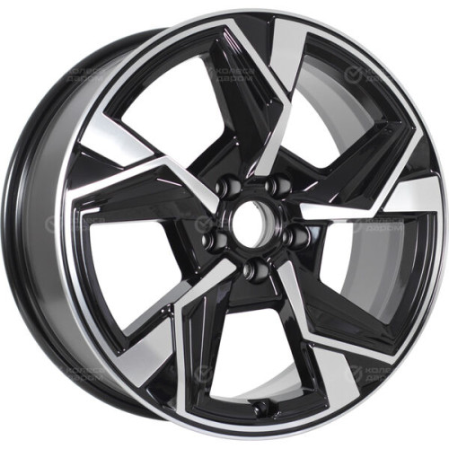 Колесный диск КиК Кайан 7.5xR18 5x114.3 ET38 DIA67.1 черный глянцевый с полированными элементами лицевой поверхности