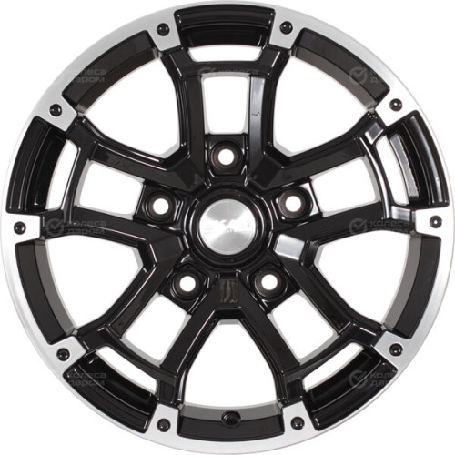 Колесный диск СКАД Барахас 7xR16 5x139.7 ET30 DIA98.5 черный глянцевый с полированной лицевой поверхностью