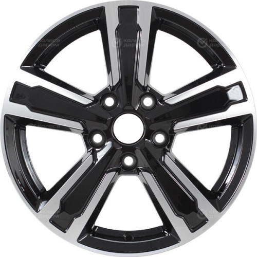 Колесный диск КиК Оклахома 6.5xR16 5x114.3 ET45 DIA67.1 черный глянцевый с полированными элементами лицевой поверхности