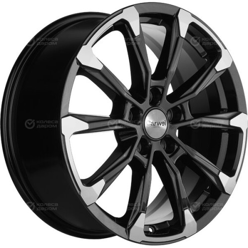 Колесный диск Carwel Ишим 1808 7.5xR18 5x114.3 ET50 DIA67.1 черный глянцевый с полированной лицевой частью