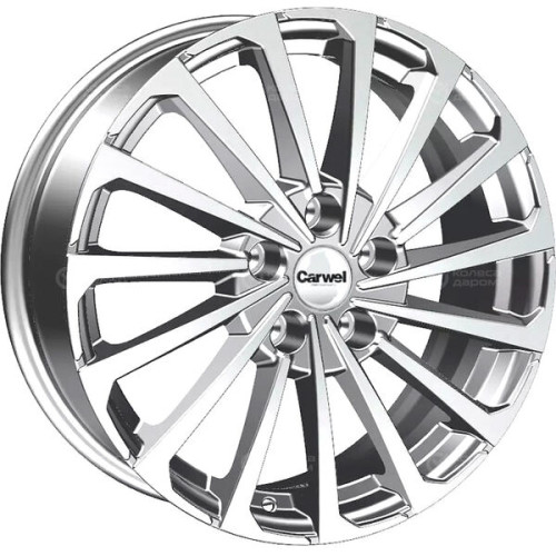 Колесный диск Carwel Кагра 1721 6.5xR17 5x114.3 ET40 DIA64.1 серебристый с полированной лицевой частью
