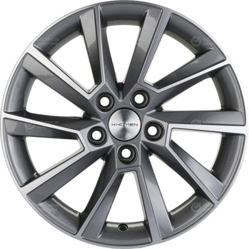 Колесный диск KHOMEN KHW1507 (15_Polo) 6xR15 5x100 ET40 DIA57.1 насыщенный темно-серый полностью полированный