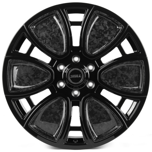 Легковой диск Skill Wheels SV808-SV481 9x22 6x139,7 ET50 95,1 чёрный глянцевый + карбон