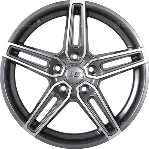 Колесный диск LS LS 734 7.5xR17 5x112 ET43 DIA57.1 глянцевый темно-серый с полированной лицевой частью