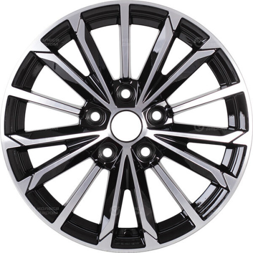 Колесный диск KHOMEN KHW1611 (16_Changan CS35) 6.5xR16 5x110 ET46 DIA63.3 глянцевый черный с полированной лицевой частью