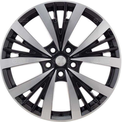 Колесный диск КиК Марвел 7.5xR19 5x114.3 ET40 DIA60.1 (уценка) черный глянцевый с полированными элементами лицевой поверхности