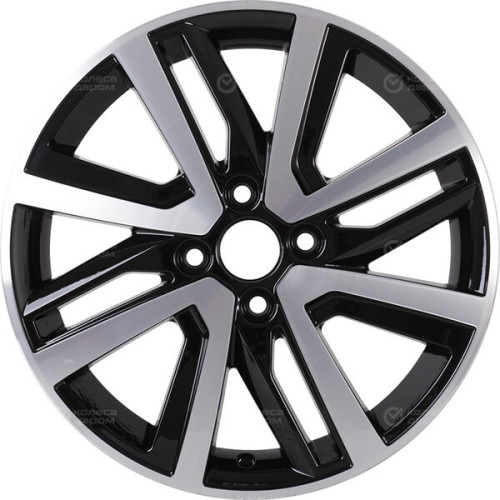 Колесный диск Carwel Таймыр 1609 6xR16 4x100 ET47 DIA56.6 черный глянцевый с полированной лицевой частью