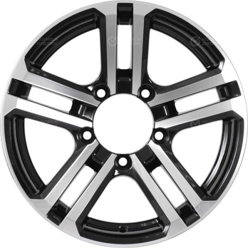 Колесный диск КиК Палладика 7xR16 5x139.7 ET30 DIA98 черный глянцевый с полированными элементами лицевой поверхности