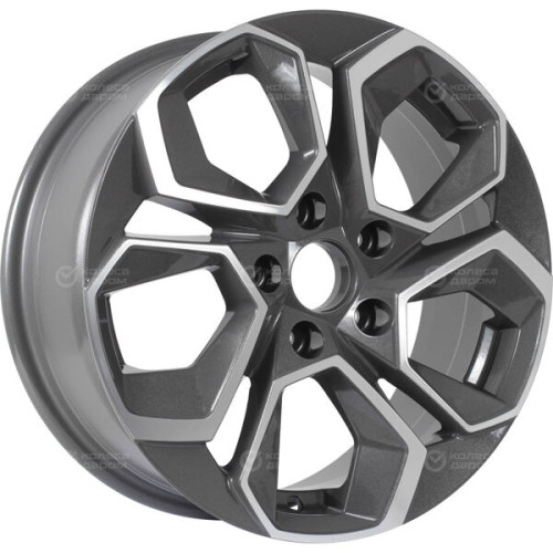Колесный диск KDW KD1620 6.5xR16 5x108 ET45 DIA63.4 темно-серый с полированной лицевой частью