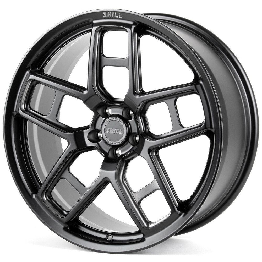 Легковой диск Skill Wheels SK818-CS427 9x21 5x108 ET35 63,3 Черный матовый + полировка + темный лак