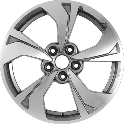 Колесный диск KHOMEN KHW1724 (X-Trail/Nissan Teana) 7xR17 5x114.3 ET45 DIA66.1 насыщенный темно-серый полностью полированный