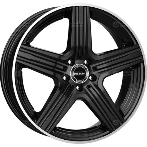 Колесный диск MAK Lewis 9xR18 5x112 ET50 DIA66.6 блестящий чёрный с зеркальным кольцом