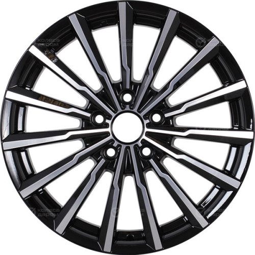 Колесный диск КиК Акцент 7xR17 5x114.3 ET41 DIA67.1 черный глянцевый с полированными элементами лицевой поверхности