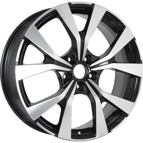 Колесный диск KHOMEN KHW1906 7xR19 5x108 ET36 DIA65.1 чёрный глянцевый с полированной лицевой частью