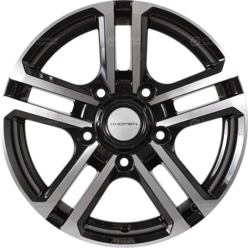 Колесный диск KHOMEN KHW1602 (Niva 4x4) 6.5xR16 5x139.7 ET35 DIA98.5 глянцевый черный с полированной лицевой частью