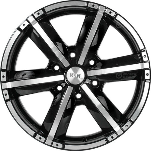 Колесный диск КиК Окинава-оригинал 7.5xR17 6x139.7 ET25 DIA106.1 черный глянцевый с полированными элементами лицевой поверхности