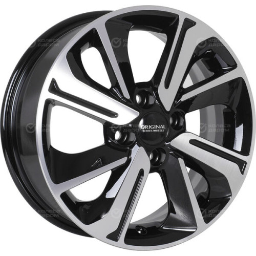 Колесный диск СКАД KL-319 6xR15 4x100 ET46 DIA54.1 черный глянцевый с полированной лицевой поверхностью