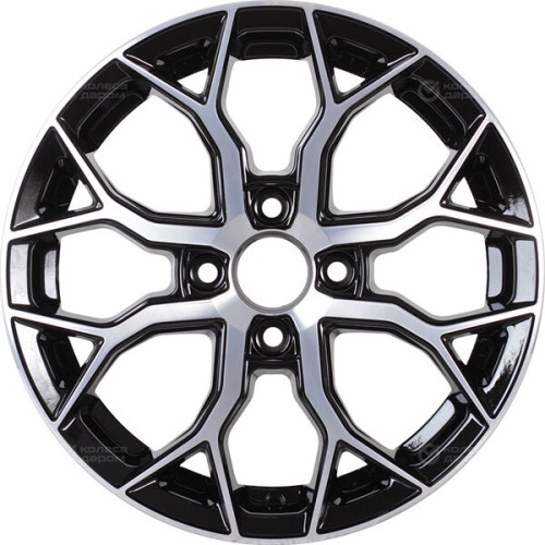 Колесный диск VENTI 1519 6xR15 4x98 ET40 DIA58.6 глянцевый черный с полированной лицевой частью