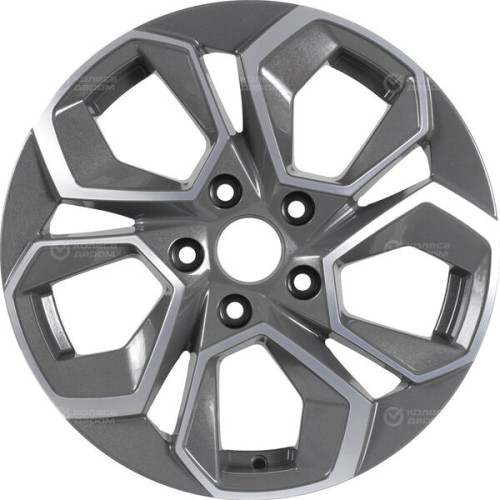 Колесный диск KDW KD1620 6.5xR16 4x100 ET45 DIA60.1 (уценка) темно-серый с полированной лицевой частью