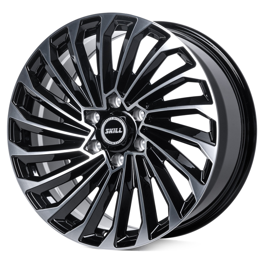 Легковой диск Skill Wheels SV603 9x20 6x139,7 ET28 106,1 чёрный глянцевый + полированные спицы