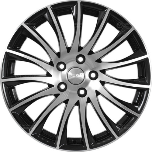 Колесный диск СКАД Валенсия 7xR18 5x112 ET43 DIA66.6 черный глянцевый с полированной лицевой поверхностью