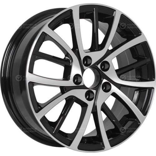 Колесный диск Tech Line 548 6xR15 4x100 ET45 DIA60.1 глянцевый черный с полированной лицевой частью