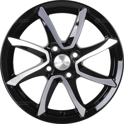 Колесный диск СКАД Осака 6xR15 4x100 ET50 DIA60.1 черный глянцевый с полированной лицевой поверхностью