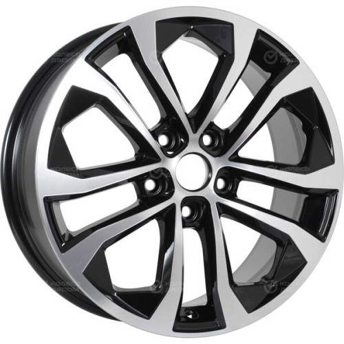 Колесный диск СКАД Тукан 7xR17 5x114.3 ET35 DIA67.1 черный глянцевый с полированной лицевой поверхностью