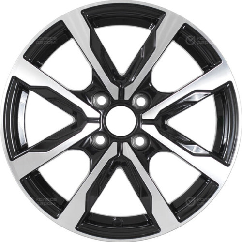 Колесный диск WUP Up122 6xR15 4x100 ET37 DIA60.1 черный глянцевый с полированными элементами лицевой поверхности