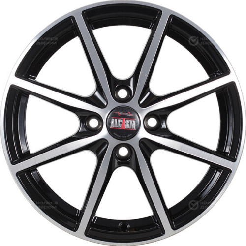 Колесный диск Alcasta M63 6xR15 4x100 ET46 DIA54.1 черный глянцевый с полированной лицевой частью