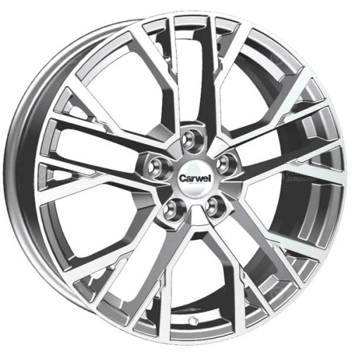 Колесный диск Carwel Камак 1810 7xR18 5x114.3 ET51 DIA67.1 серебристый с полированной лицевой частью