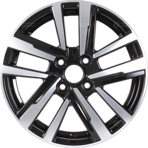 Колесный диск КиК Хант 6xR15 4x100 ET37 DIA60.1 черный глянцевый с полированными элементами лицевой поверхности