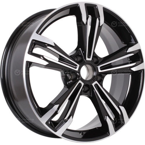 Колесный диск КиК KarreraLight 7xR18 5x108 ET33 DIA67.1 черный глянцевый с полированными элементами лицевой поверхности
