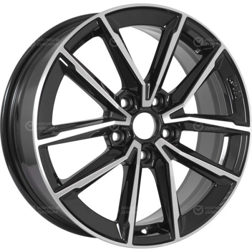 Колесный диск WUP Up104 6.5xR17 5x114.3 ET50 DIA66.1 черный глянцевый с полированными элементами лицевой поверхности