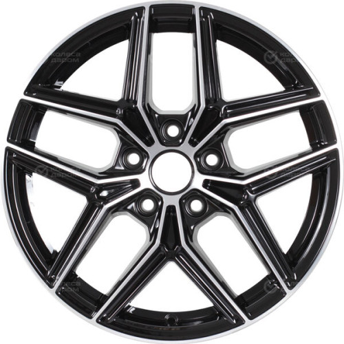 Колесный диск КиК Юнион 7xR17 5x114.3 ET45 DIA67.1 черный глянцевый с полированными элементами лицевой поверхности