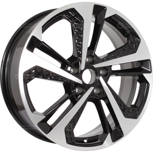 Колесный диск СКАД KL-1069 7xR18 5x108 ET33 DIA60.1 черный глянцевый с полированной лицевой поверхностью